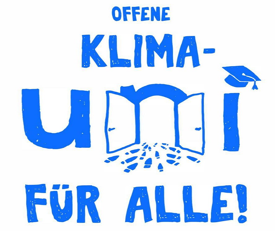 Logo: "OFFENE KLIMA-UNI FÜR ALLE" zur Public Climate School